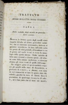 Trattato Delle Malattie Degli Uccelli.