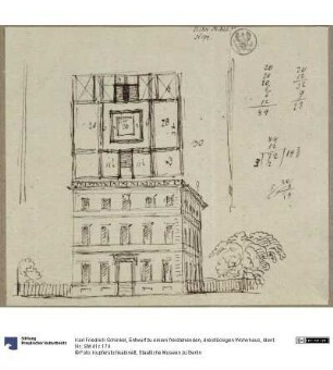 Entwurf zu einem freistehenden, dreistöckigen Wohnhaus