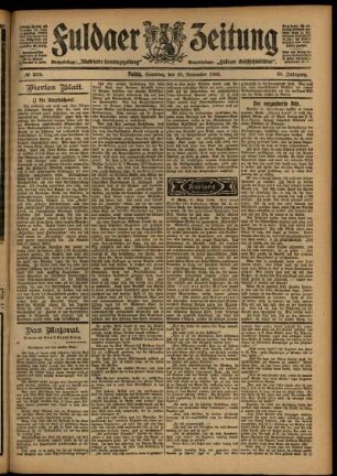 Vierte Ausgabe vom Samstag, den 28. November 1903.