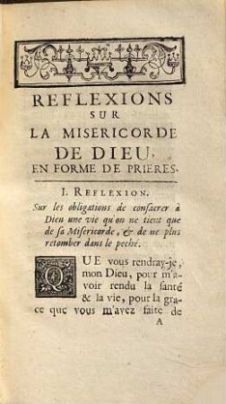 Réflexions sur la miséricorde de dieu