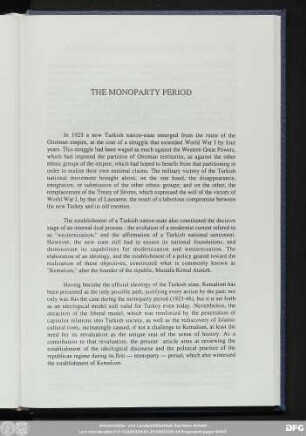 The Monoparty Period
