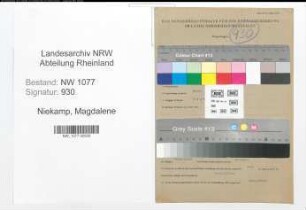 Entnazifizierung Magdalene Niekamp , geb. 03.03.1912 ()