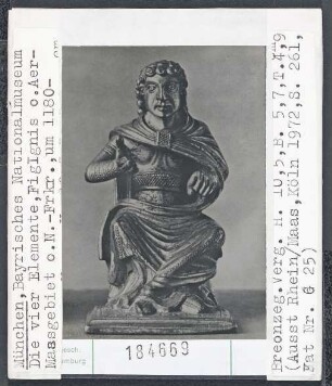 München, Nationalmuseum: DIe vier Elemente: Ignis oder Aer, vergoldete Bronze