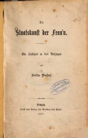Die Staatskunst der Frau'n