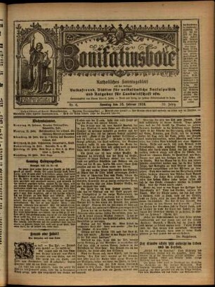 Ausgabe vom Sonntag, den 10. Februar 1918.