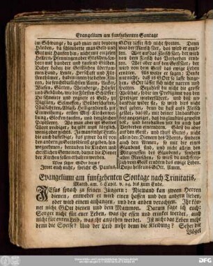 Evangelium am funfzehenten Sontage nach Trinitatis, Matth. am 6 Capit. v. 24. bis zum Ende.