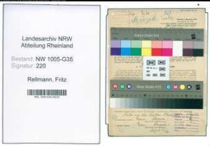 Entnazifizierung Fritz Rellmann , geb. 25.11.1901 (Kapellmeister)