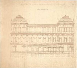 Neureuther, Gottfried von; München; Akademie der bildenden Künste - Westfassade (Aufriss)