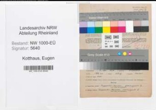 Entnazifizierung Eugen Kotthaus, geb. 04.01.1896 (Monteur)