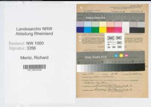 Entnazifizierung Richard Mentz, geb. 01.05.1902 (Telegrafenoberinspektor)