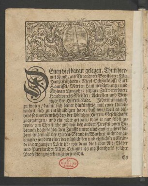 [Denen viel daran gelegen, Thun hiermit Kund/...]