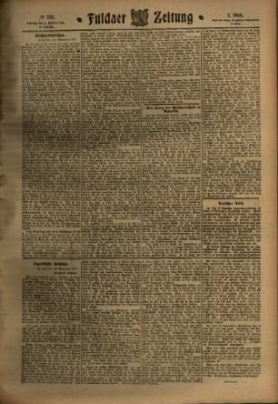 Zweite Ausgabe vom Samstag, den 01. Oktober 1910.