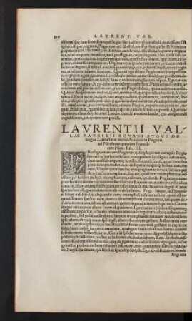 Laurentii Vallae ... Lib. III.