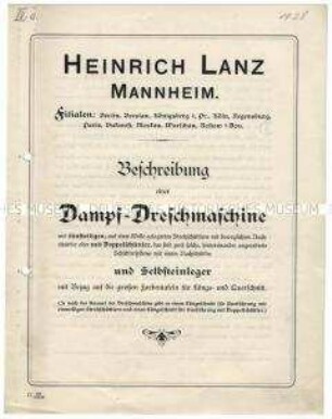 Technische Beschreibung einer Dampfdreschmaschine