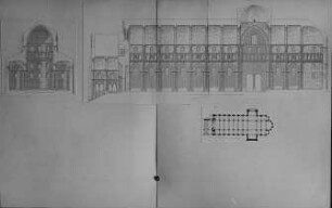 Autun, Kathedrale St. Lazare, Grundriss, Aufriss und Querschnitt