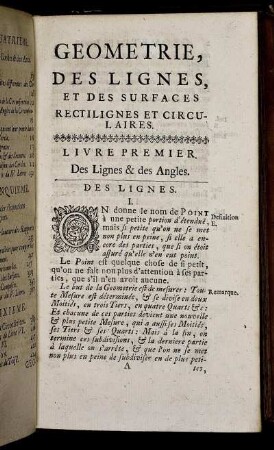 Livre Premier. Des Lignes et des Angles.