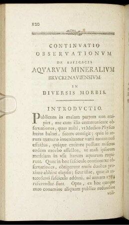 Continuatio Observationum. De Efficacia Aquarum Mineralium Bruckenaviensium ...