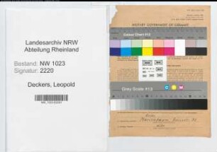 Entnazifizierung Leopold Deckers , geb. 15.11.1894 (Kaufmann)