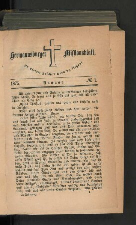 No. 1. Januar. 1875.