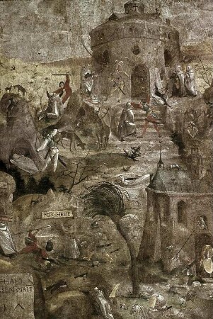 Sarazenenüberfall vor dem Rundtempel des Elias auf dem Berg Karmel