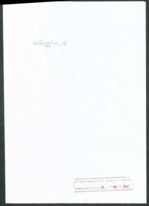 Wölfflin, H[einrich], Winterthur und München; Wichert an Heinrich Wölfflin