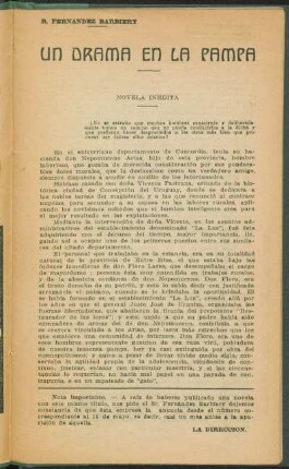 Un drama en la pampa : novela inédita