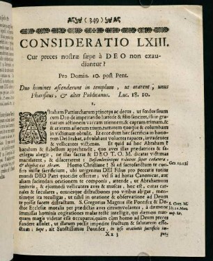 349-357, CONSIDERATIO XLIII. Cur preces nostrae faepe à DEO non exaudiantur?