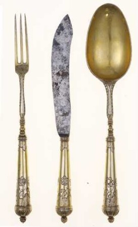 Messer, Gabel und Löffel in Etui, 2006.M.234 a-d