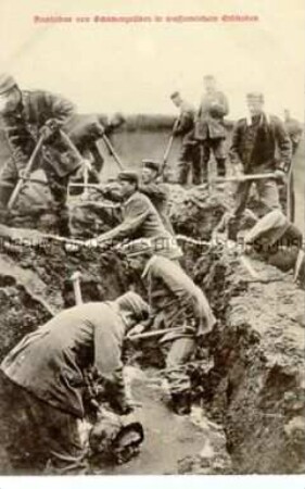 Soldaten beim Ausheben von Schützengräben
