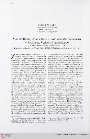 71: [Rezension von: Monika Bober, Architektura przedromańska i romańska w Krakowie]