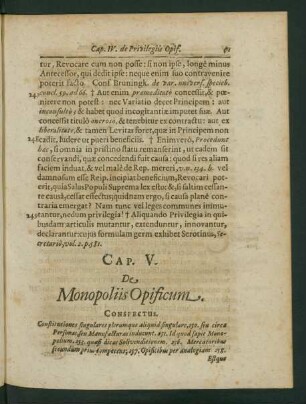 Cap. V. De Monopoliis Opificum