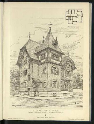 Haus für zwei Familien. Architekt C. Dollinger, Professor a. d. Techn. Hochschule, Stuttgart