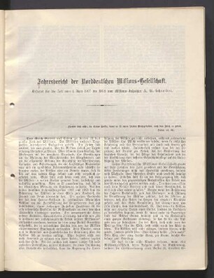 Jahresbericht der Norddeutschen Missions-Gesellschaft