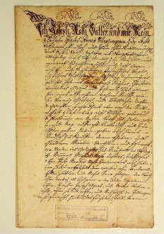 Verkaufsurkunde Joseph Rolli