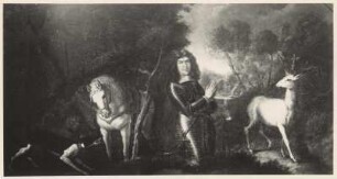 Vision des heiligen Hubertus auf der Jagd