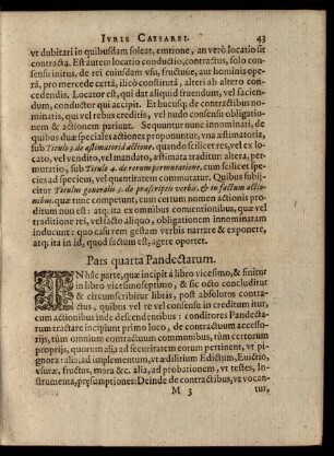 Pars quarta Pandectarum.