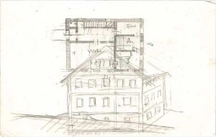 Hildebrand, Adolf von; Haus Schlederloh - Grundriss, Perspektive