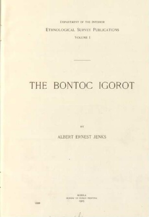 The Bontoc Igorot