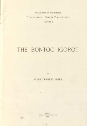 The Bontoc Igorot