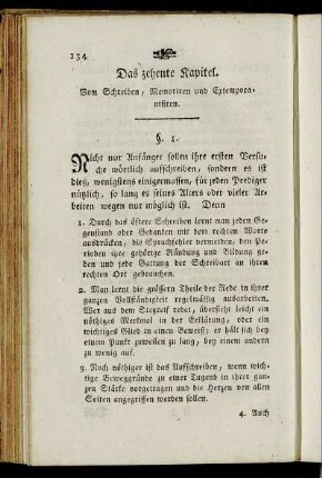 Das zehente Kapitel. Vom Schreiben, Memoriren und Extemporanisiren.
