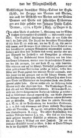Vollständiges bremisches Münz-Cabinet. T.1.2.