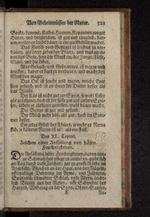 Das XL. Capitel. Zeichen einer Anfüllung von bösen Feuchtigkeiten.
