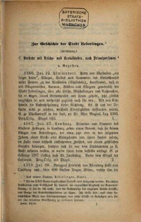 Zeitschrift für die Geschichte des Oberrheins. 23, 23. 1871