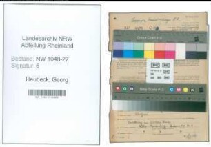 Entnazifizierung Georg Heubeck , geb. 24.06.1911 (Mathematiker)