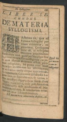 Liber Secundus De Materia Syllogismi.