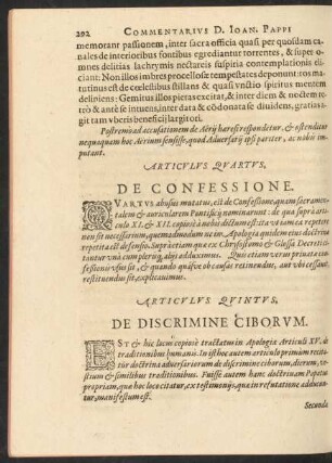 Articulus Quintus, De Discrimine Ciborum.
