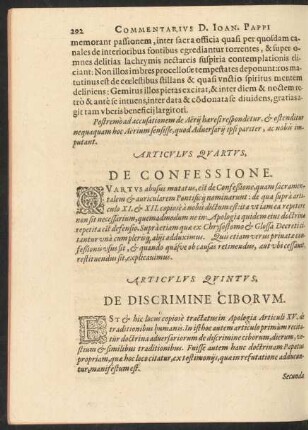 Articulus Quintus, De Discrimine Ciborum.