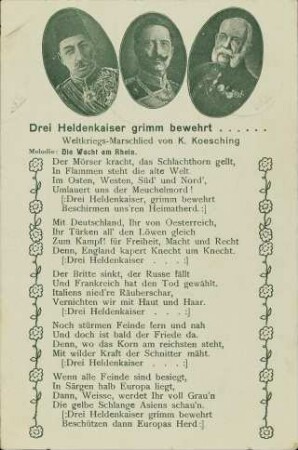 Drei Heldenkaiser grimm bewehrt ...