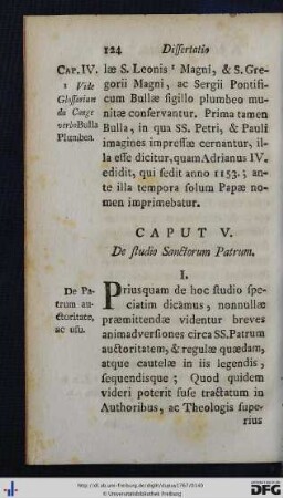 Caput V. De studio Sanctorum Patrum.