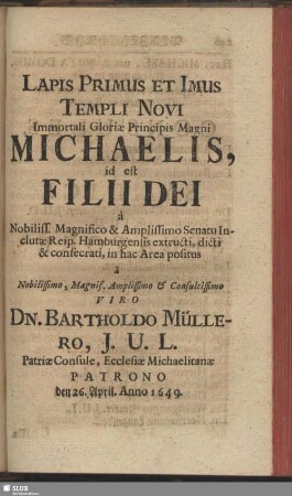 Lapis Primus Et Imus Templi Novi ...